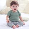 Ruliby Baby Bodysuit Ribbed Romper 5-pcs Soft Unisex Boy Girl Outfit Clothes Set 0-12 momth(5-piece Romper Green/Gray/Blue)