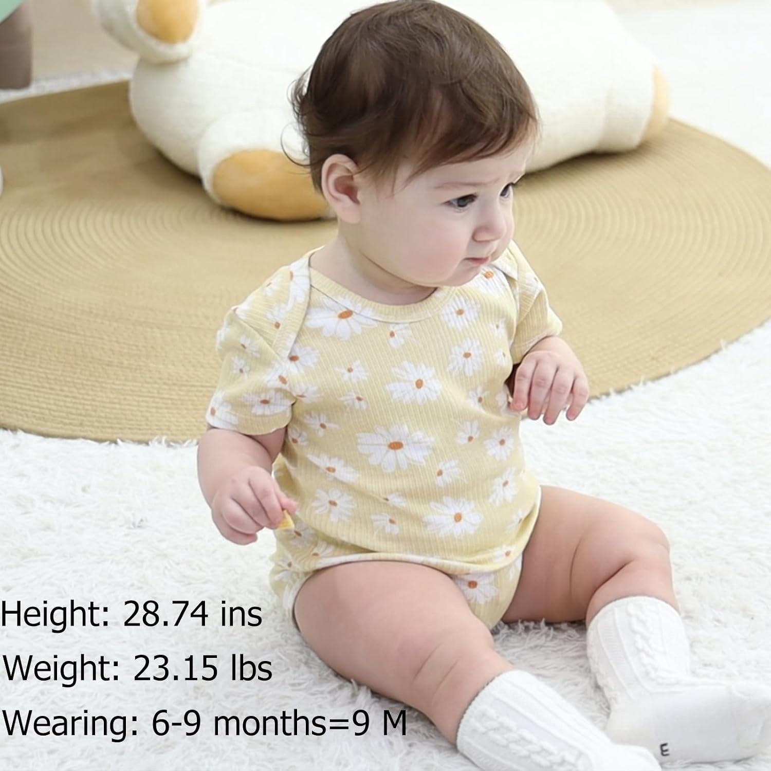 image:imageRuliby Baby Bodysuits and Zip Romper Pants Set Cotton Newborn Clothes Unisex outfits layette gift bundle setshort sleeved long sleeved mixed snap button and 2way zip romperCute AnimalApricotYellowKhaki