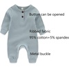 Ruliby Baby Bodysuits and Zip Romper Pants Set Cotton Newborn Clothes | Unisex outfits layette gift bundle set,short sleeved, long sleeved mixed snap button and 2-way zip romper(Gray Blue Ribbed Set + Starfish)