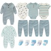 Gray Blue Ribbed Set + Starfish