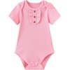 Ruliby Newborn Baby Bodysuit 5 Pack Soft Ribbed One-Piece Outfit Clothes Sets 0-12 Month(Pink Bodysut 5-piece Purple/Pink)