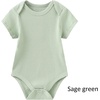 Ruliby Baby Bodysuit and Pant Set 6-pcs Ribbed Soft Infant Boy Girl Clothes(Dinosaur Sage Green Set 6 Pieces)