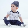 Ruliby Baby Bodysuit and Pant Set 10-pcs Cotton Soft Newborn Clothes Outfit(Bowtie Navy Blue Set 10 Pieces)