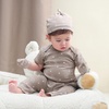 Ruliby Baby Bodysuit and Pant Set 10-pcs Cotton Soft Newborn Clothes Outfit(Coffee Stripe Set 10 Pieces)