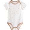 Ruliby Baby Bodysuit and Pant Set 10-pcs Cotton Soft Newborn Clothes Outfit(Khaki Stripe Set 10 Pieces)