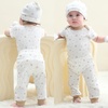 Ruliby Baby Bodysuit and Pant Set 10-pcs Cotton Soft Newborn Clothes Outfit(Khaki Stripe Set 10 Pieces)