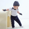 Ruliby Baby Bodysuit and Pant Set 10-pcs Cotton Soft Newborn Clothes Outfit(Light Gray Star Stripe Set 10 Pieces)