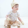 Ruliby Baby Bodysuit Newborn Boy Girl Clothes Soft Rib Short Sleeve Romper(Love/Pink/Stripes)