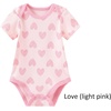 Ruliby Baby Bodysuit Newborn Boy Girl Clothes Soft Rib Short Sleeve Romper(Love/Pink/Stripes)