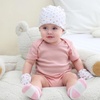 Ruliby Baby Bodysuit Newborn Boy Girl Clothes Soft Rib Short Sleeve Romper(Pink/Yellow/Khaki)