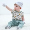 Ruliby Baby Bodysuit Newborn Boy Girl Clothes Soft Rib Short Sleeve Romper(Sage Green/White/Dinosaur)