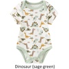 Ruliby Baby Bodysuit Newborn Boy Girl Clothes Soft Rib Short Sleeve Romper(Sage Green/White/Dinosaur)