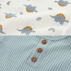 Ruliby Baby Bodysuit Newborn Boy Girl Clothes Soft Rib Short Sleeve Romper(Stripe/Blue/Animal)