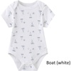 Ruliby Baby Bodysuit Newborn Boy Girl Clothes Soft Rib Short Sleeve Romper(White Sail/Yellow/Bicycle)