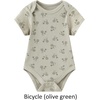 Ruliby Baby Bodysuit Newborn Boy Girl Clothes Soft Rib Short Sleeve Romper(White Sail/Yellow/Bicycle)